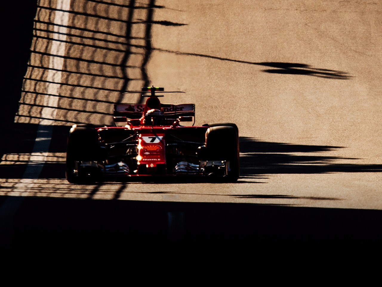 Ferrari on the second row